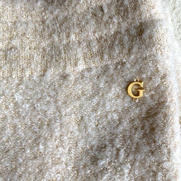 NWT Guess Wool Sweater Jogger Pants Reeda Lurex Boucle Oatmeal LARGE‎ - Picture 7 of 11